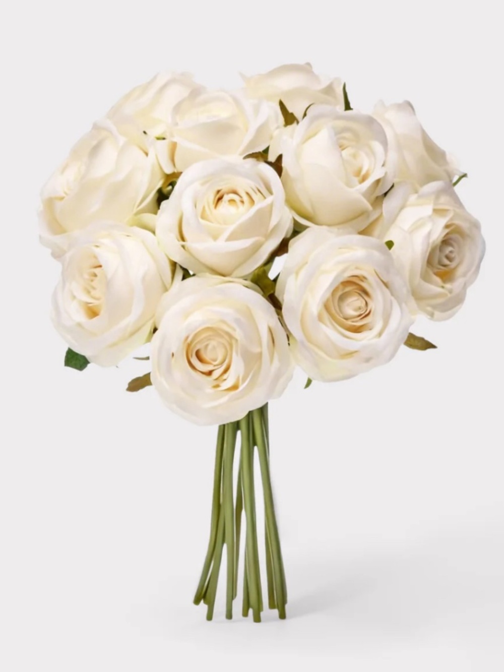 Ivory Fake Rose Flower Bundle - 12"